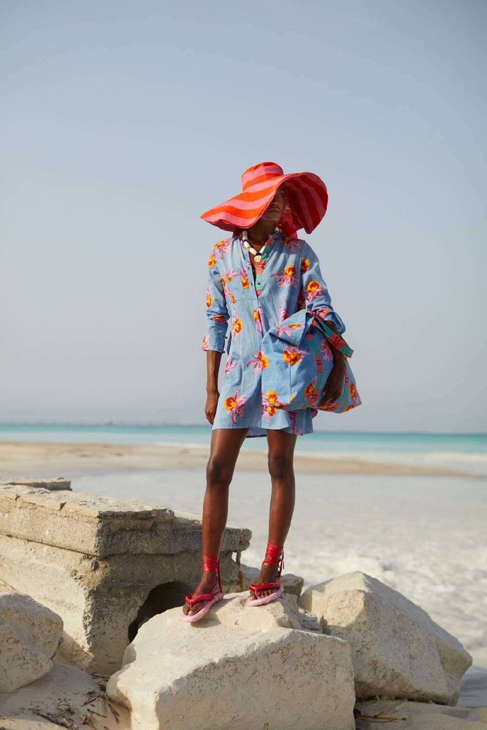 Lisa Corti Kurta Corta Arabesque Flower Light Blue