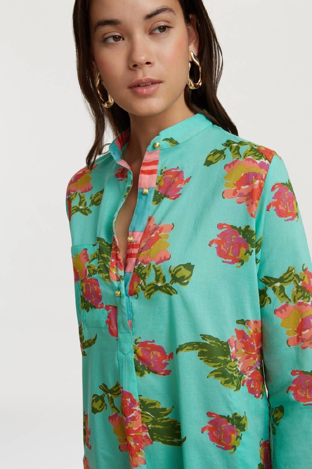 Lisa Corti Kurta Corta Azhar Flower Aqua
