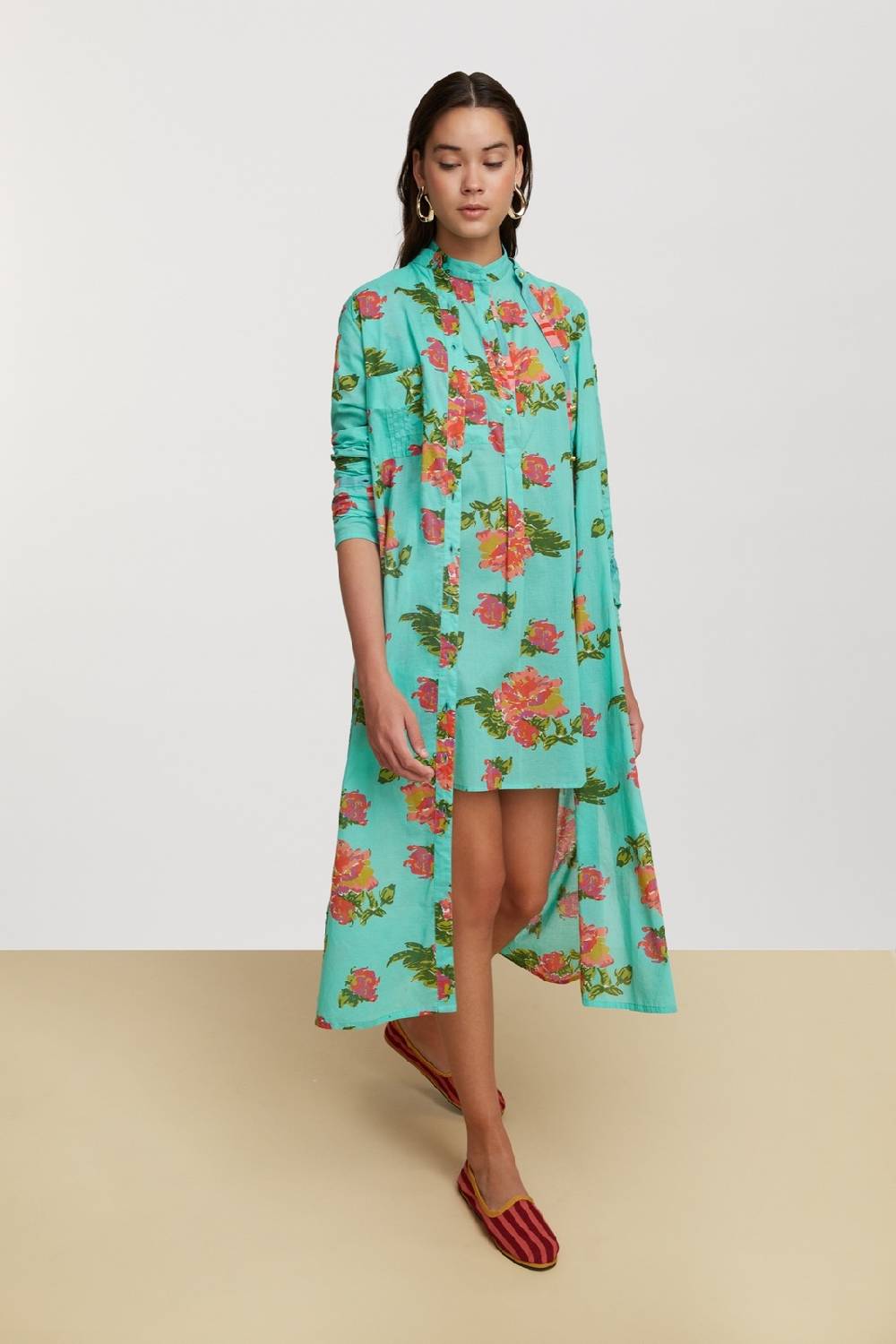 Lisa Corti Kurta Corta Azhar Flower Aqua