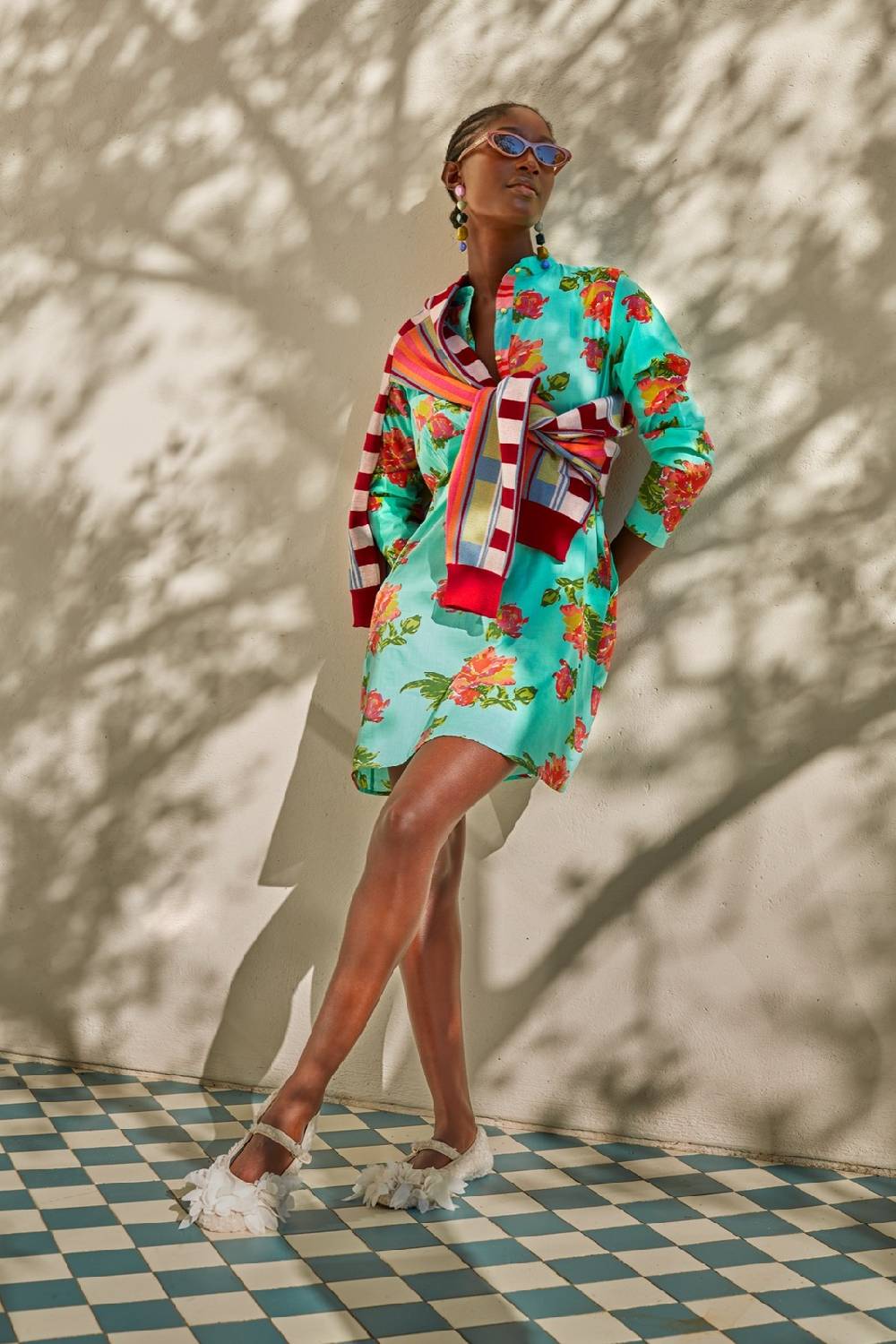 Lisa Corti Kurta Corta Azhar Flower Aqua