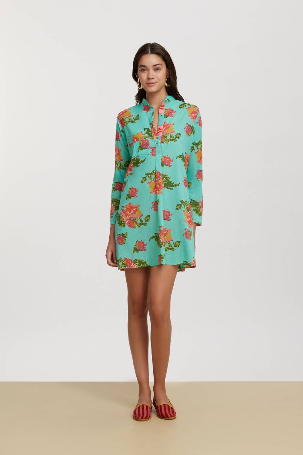 Lisa Corti kurta corta azhar flower aqua