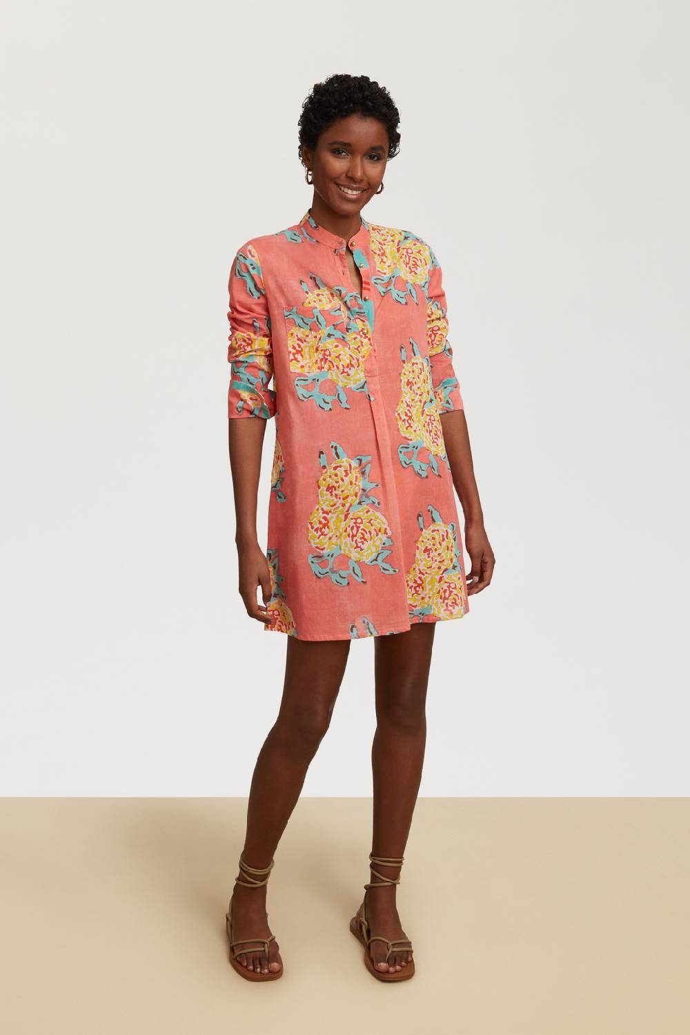 Lisa Corti Kurta Corta Leopard Flower Old Pink