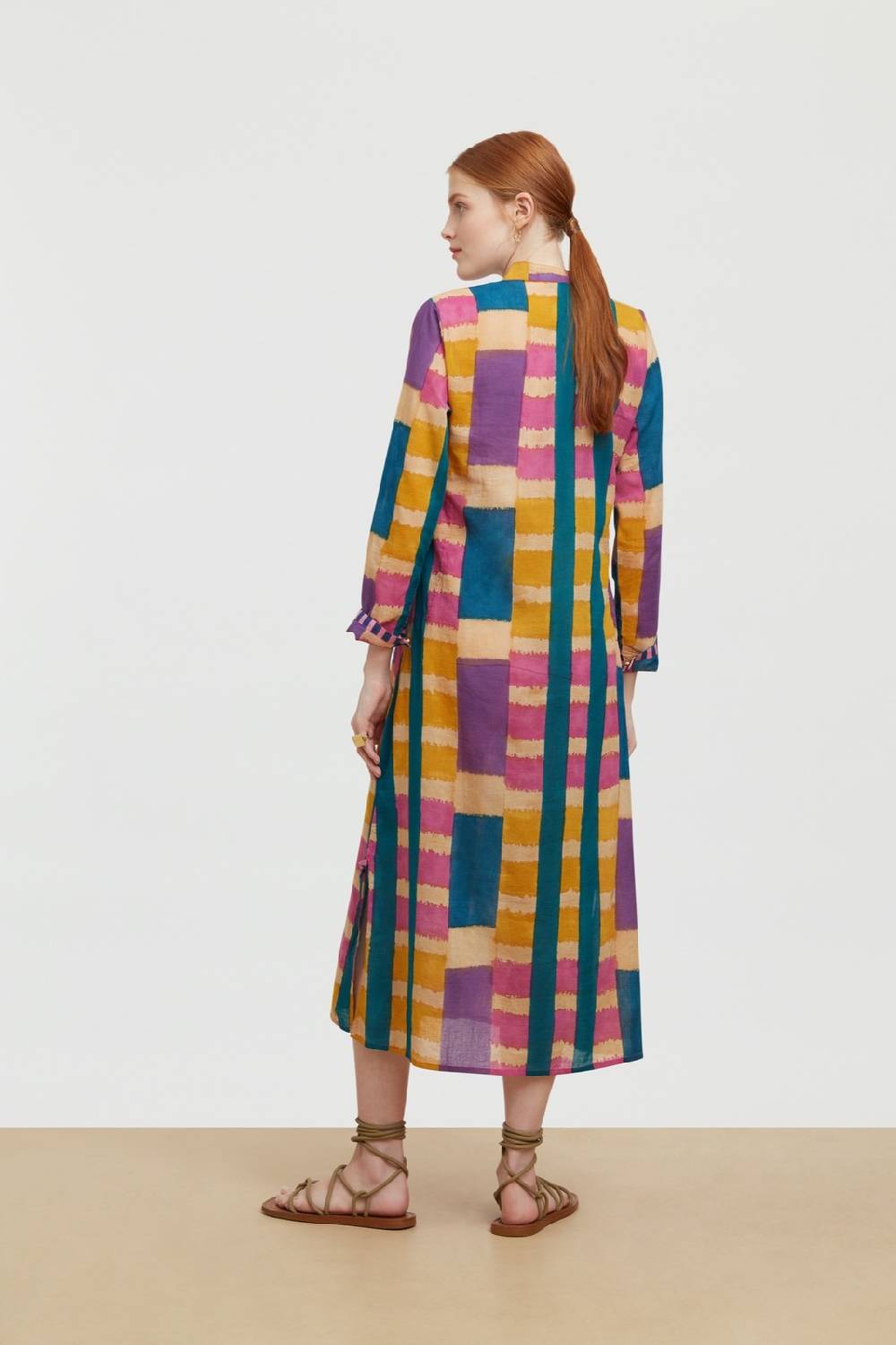 Lisa Corti Kurta Lunga Aperta Ankara Mustard