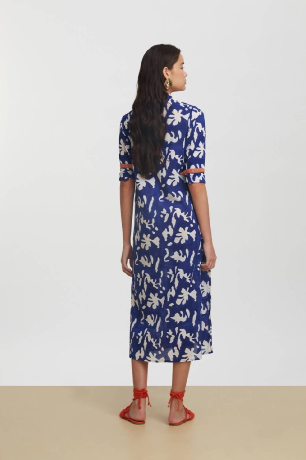 Lisa Corti Kurta Lunga Aperta Blue Pot Royal Blue