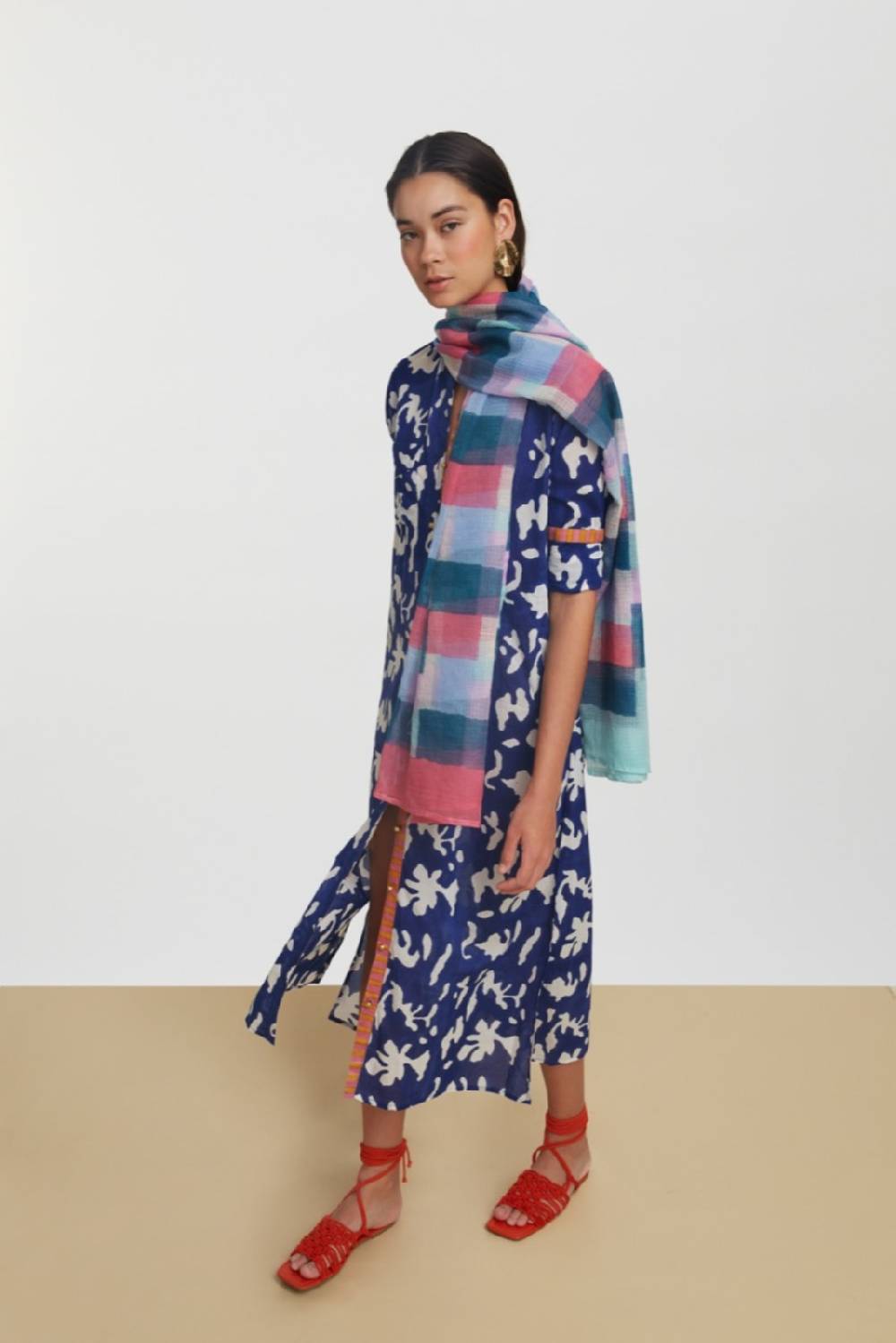 Lisa Corti Kurta Lunga Aperta Blue Pot Royal Blue