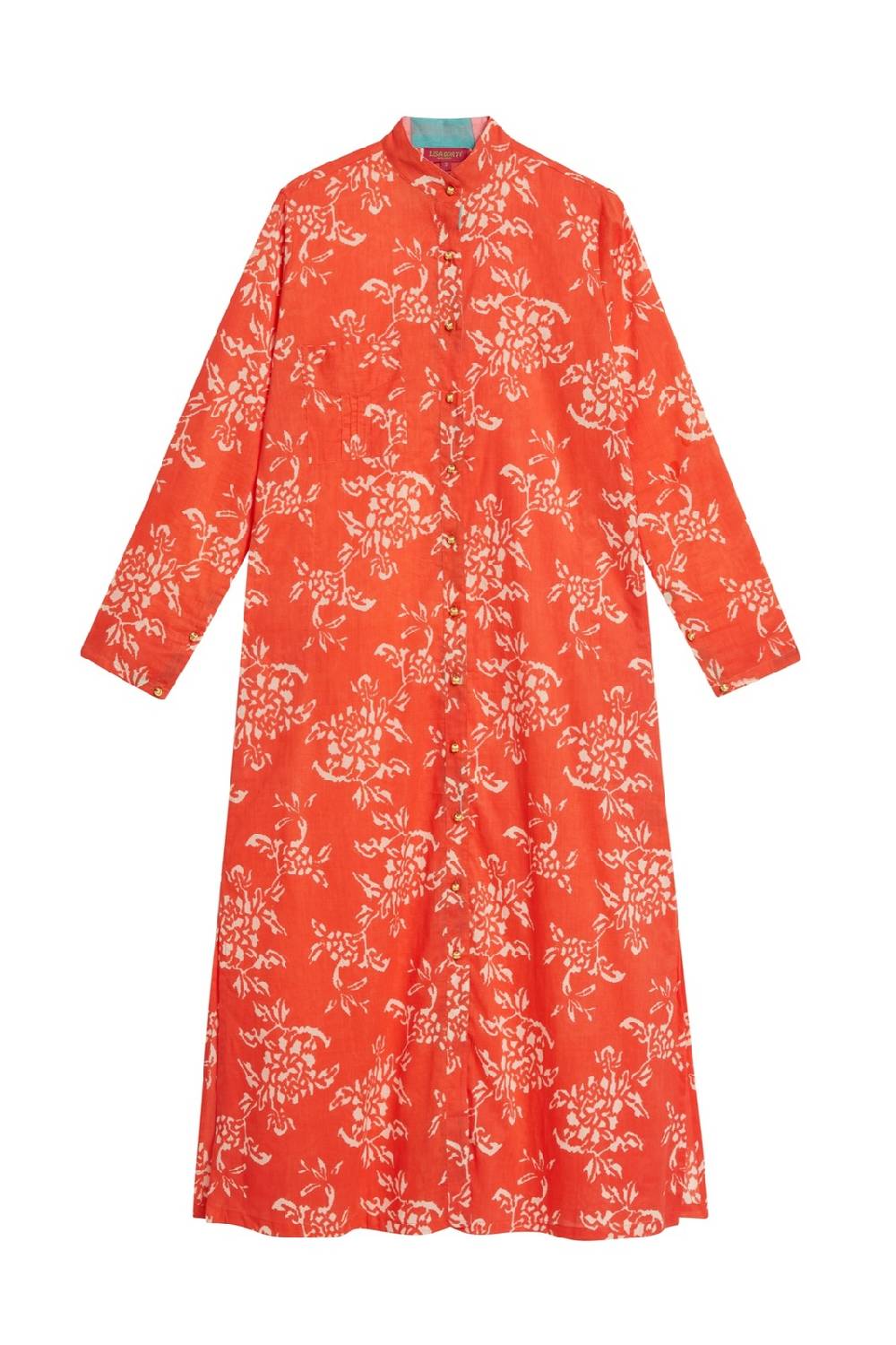 Lisa Corti Kurta Lunga Aperta Kandem Design Coral