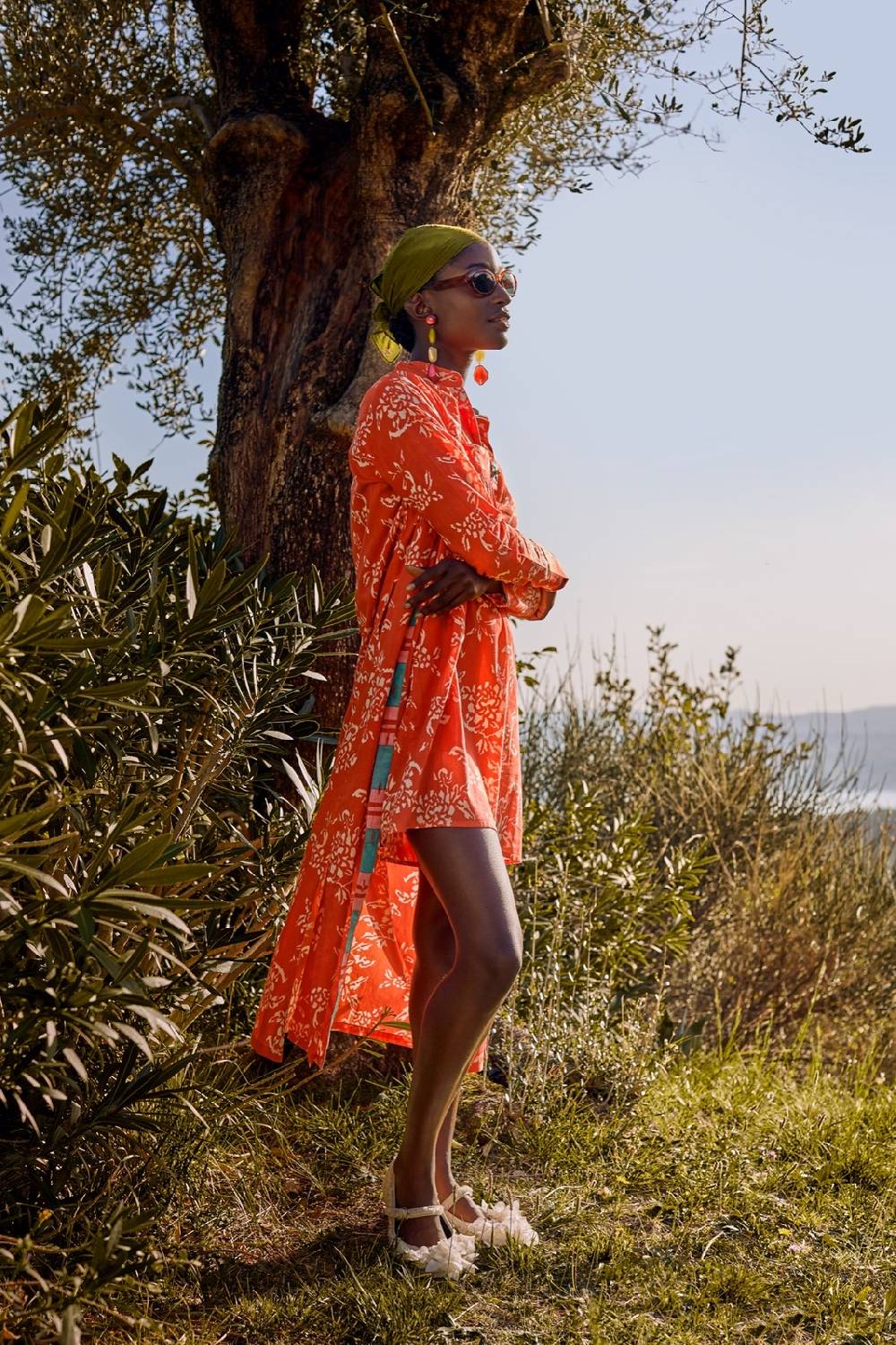 Lisa Corti Kurta Lunga Aperta Kandem Design Coral