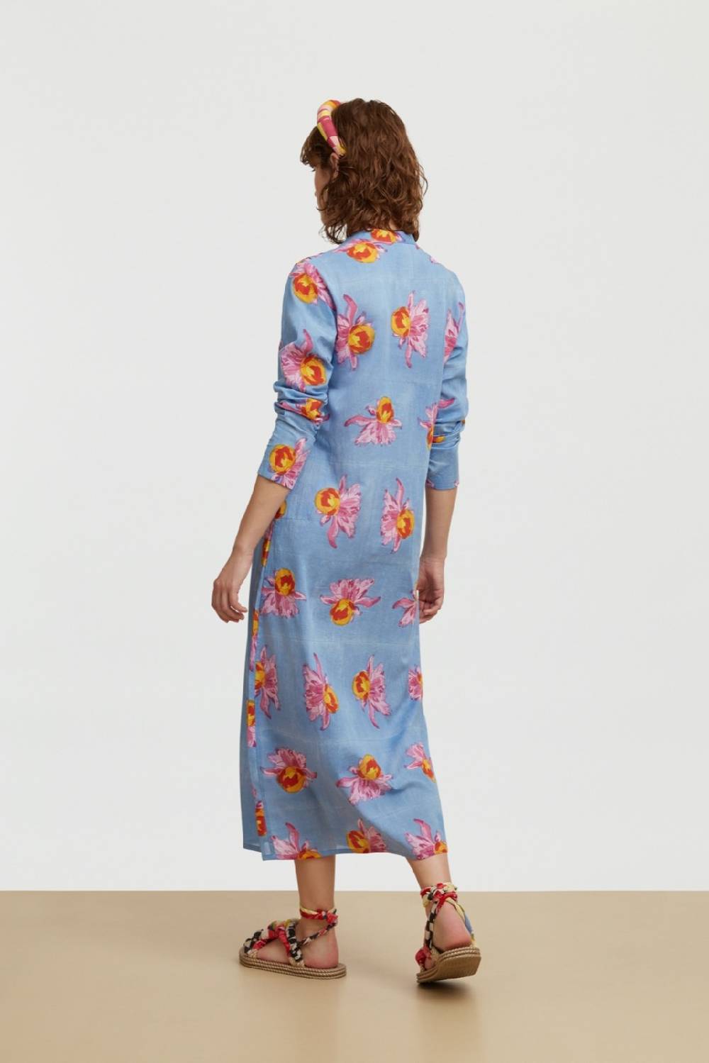 Lisa Corti Kurta Lunga Arabesque Flower Light