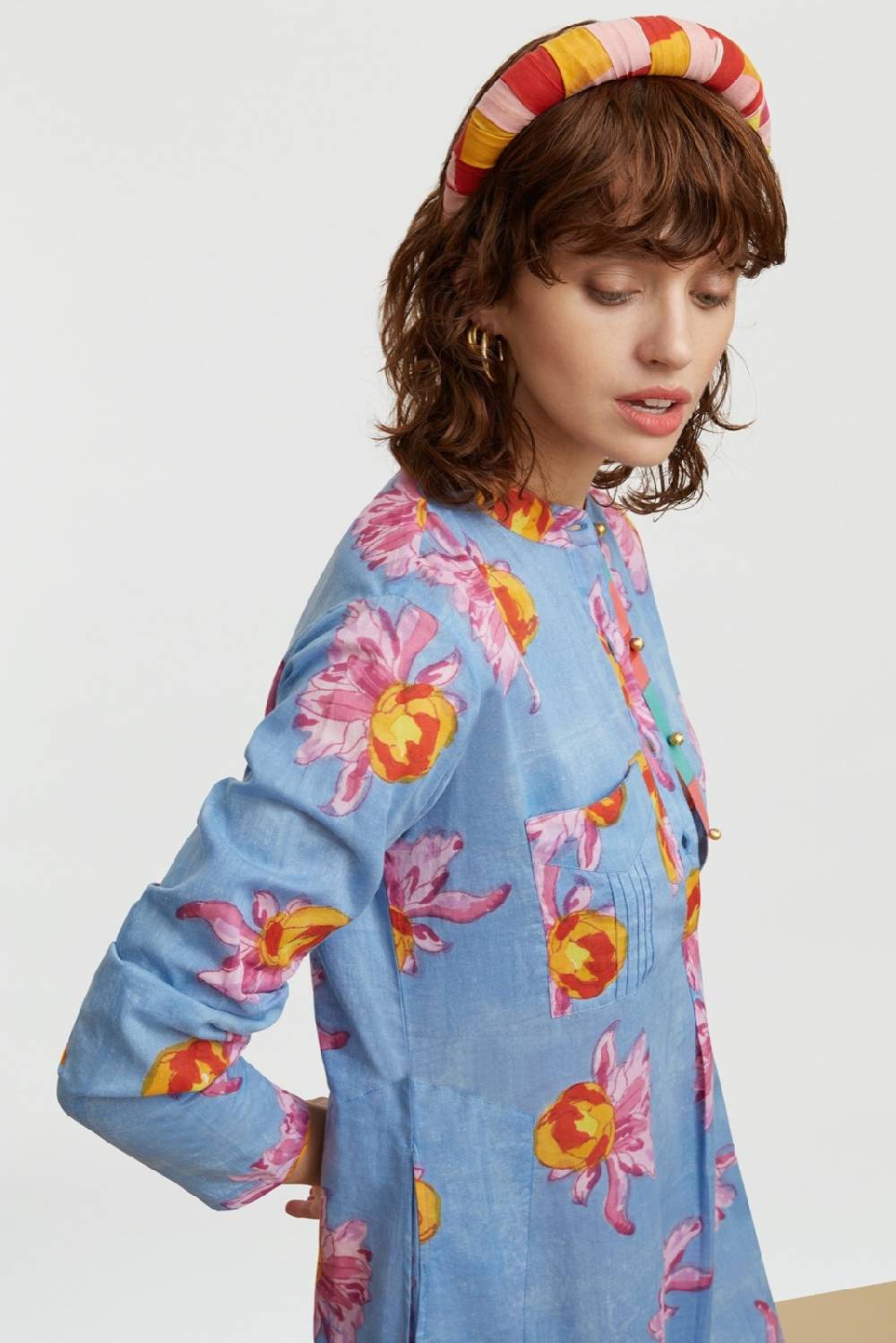 Lisa Corti Kurta Lunga Arabesque Flower Light