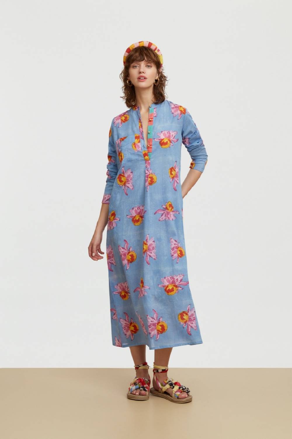Lisa Corti kurta lunga arabesque flower light