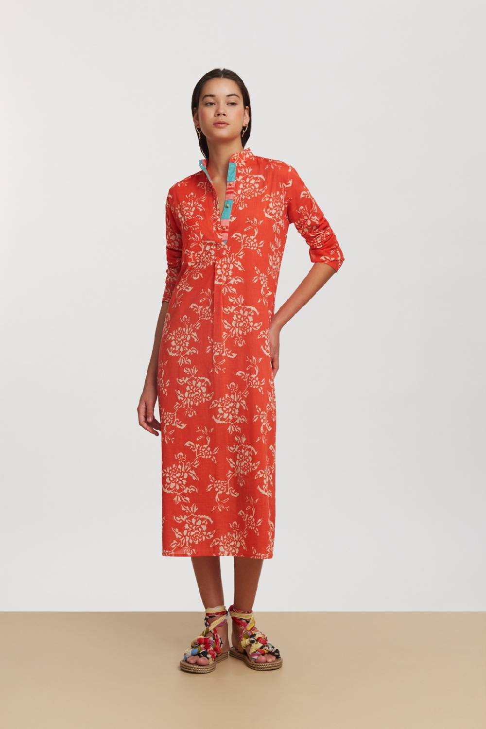 Lisa Corti kurta lunga kandem design coral