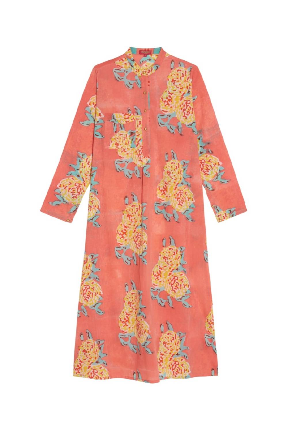 Lisa Corti Kurta Lunga Leopard Flower Old Pink