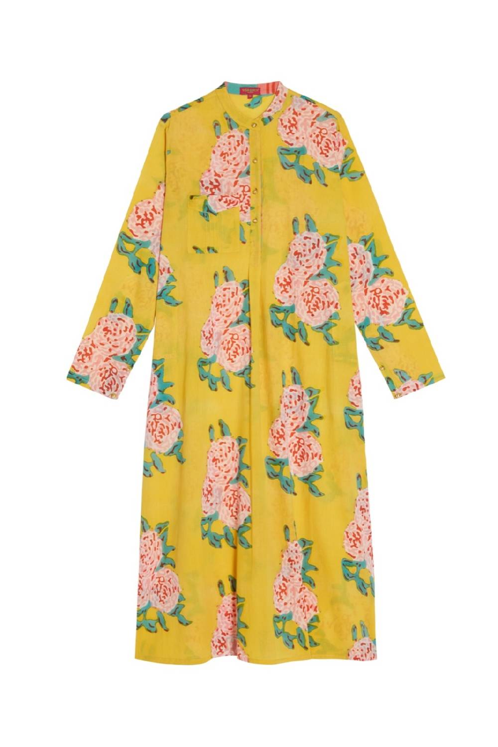 Lisa Corti Kurta Lunga Leopard Flower Yellow