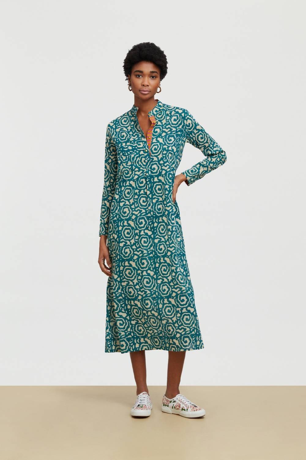 Lisa Corti kurta lunga spiral peacock natural