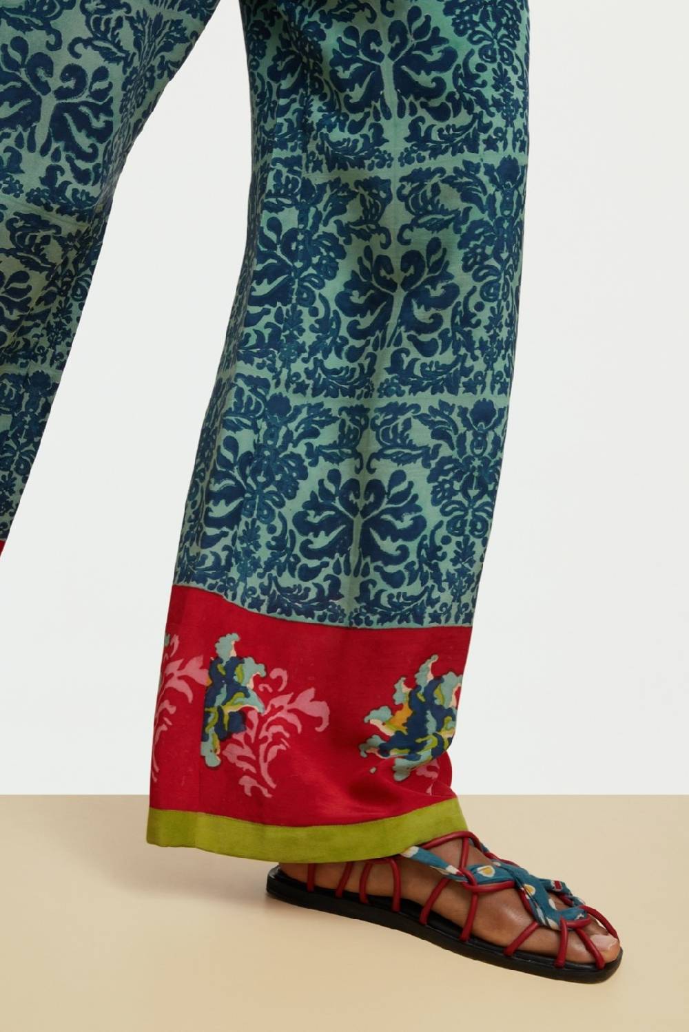 Lisa Corti Pantalone Burma Tangeri Flower Coral