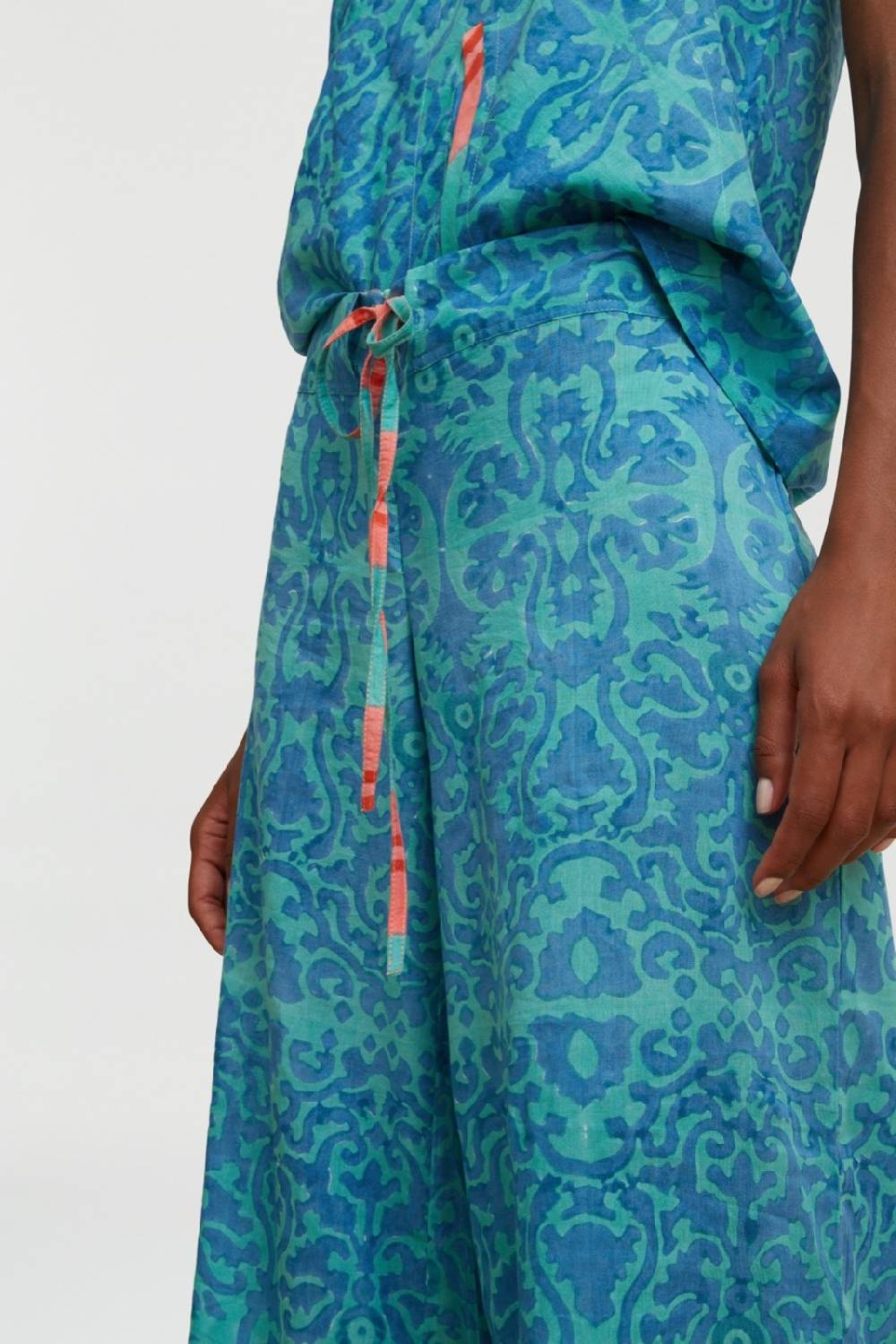 Lisa Corti Pantalone Cabana Damask Design Blue