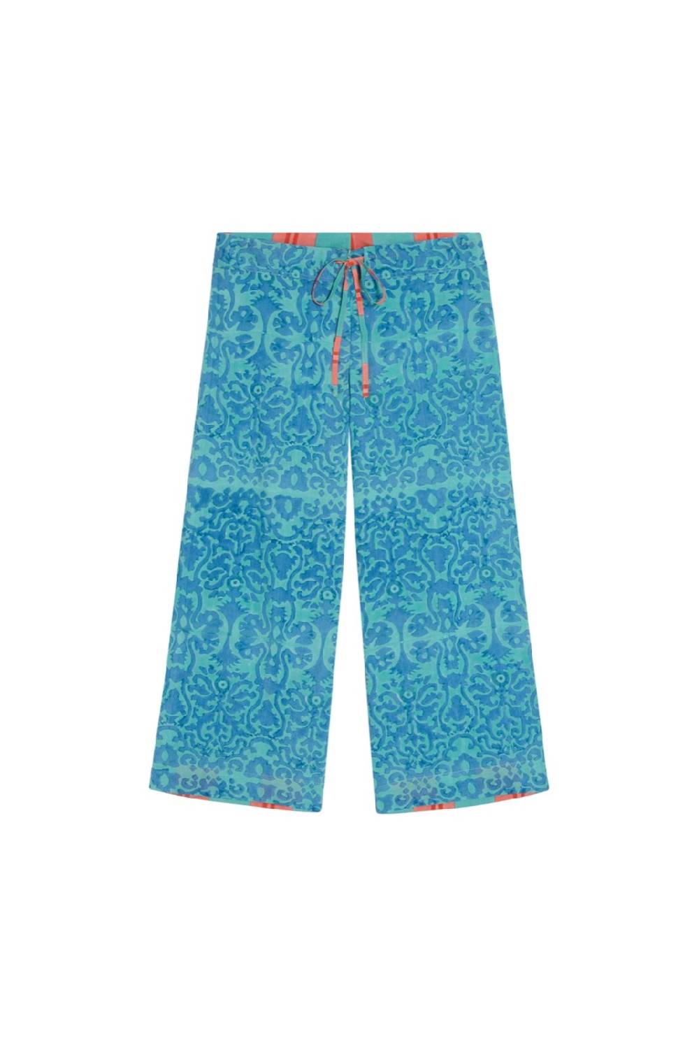 Lisa Corti Pantalone Cabana Damask Design Blue