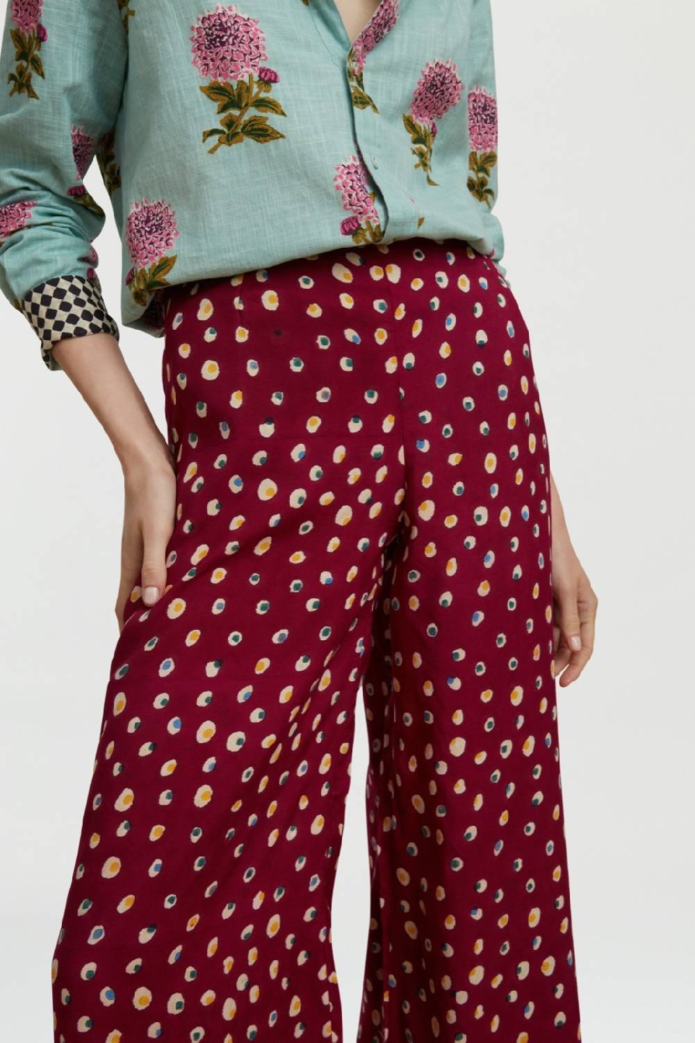 Lisa Corti Pantalone Evelyn Bukhara Dots Purple