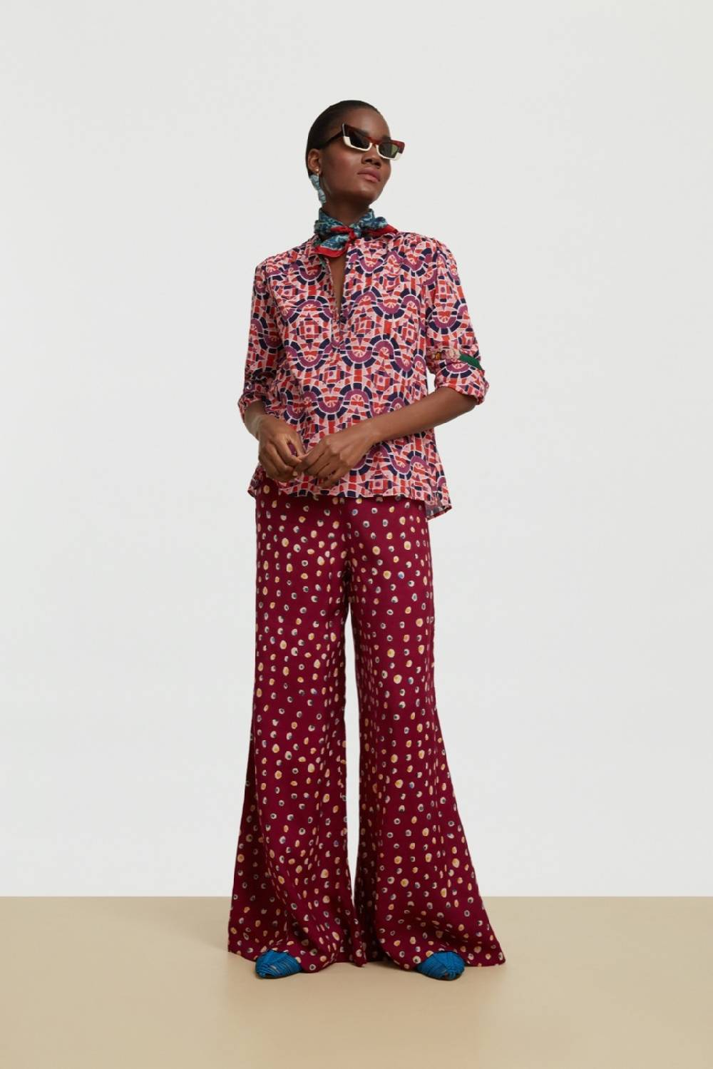 Lisa Corti Pantalone Evelyn Bukhara Dots Purple