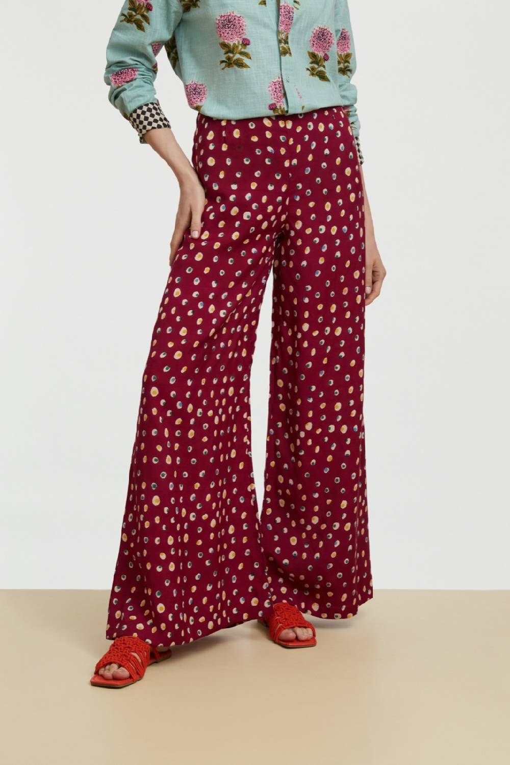 Lisa Corti pantalone evelyn bukhara dots purple