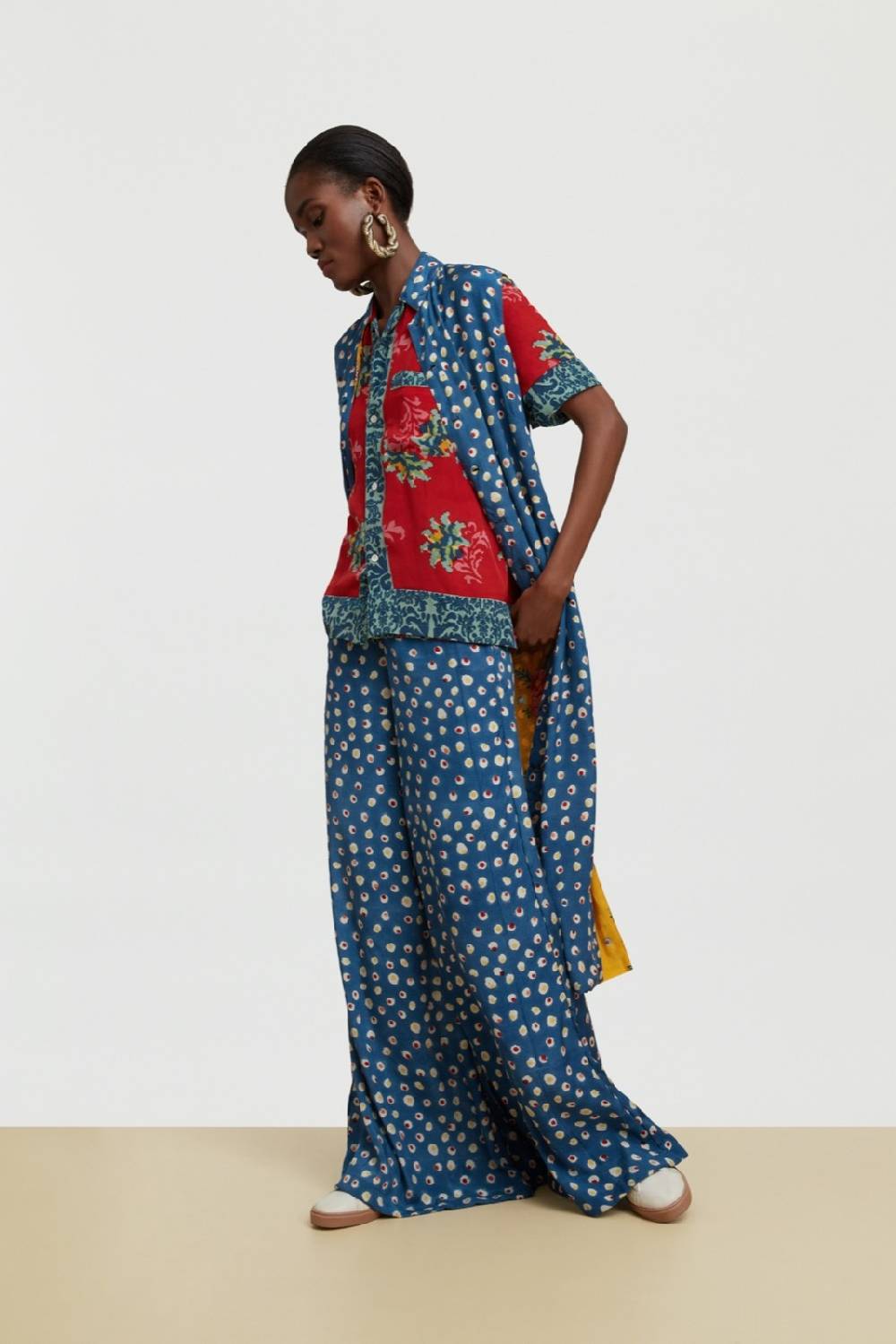 Lisa Corti Pantalone Evelyn Bukhara Dots Teal