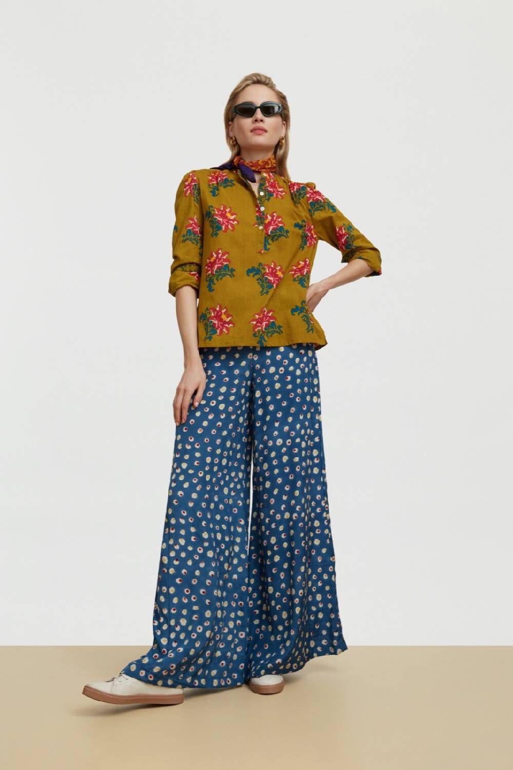 Lisa Corti Pantalone Evelyn Bukhara Dots Teal