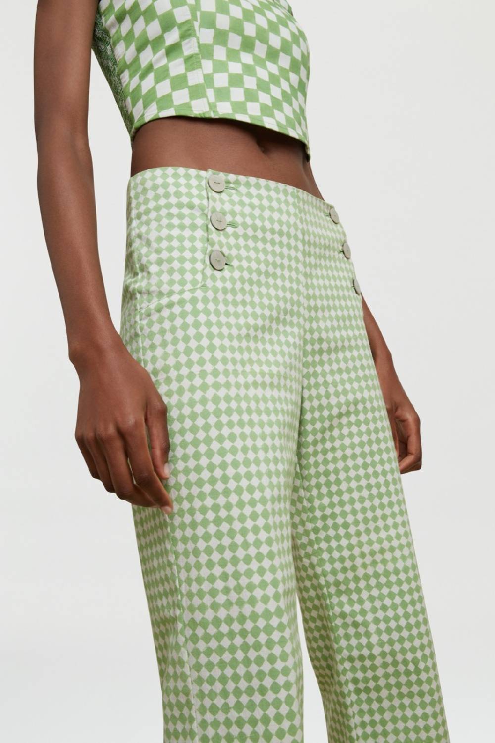 Lisa Corti Pantalone Marinara Diamond Check Mint