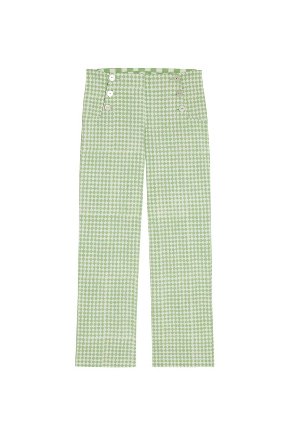 Lisa Corti Pantalone Marinara Diamond Check Mint