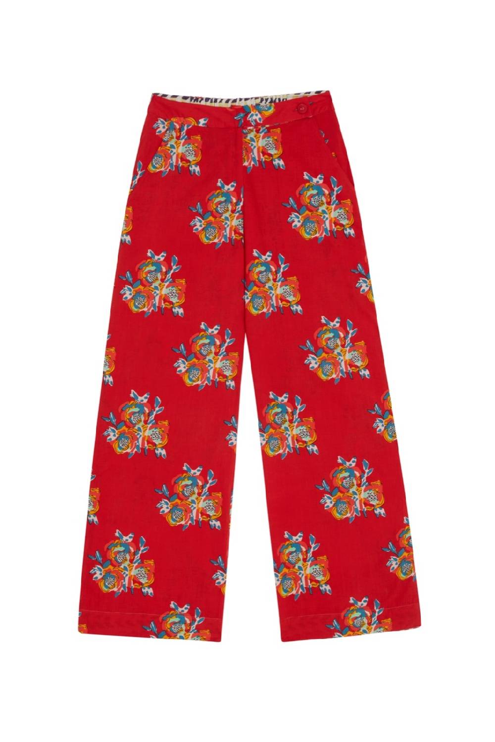Lisa Corti Pantalone Myanmar Cubist Rose Red