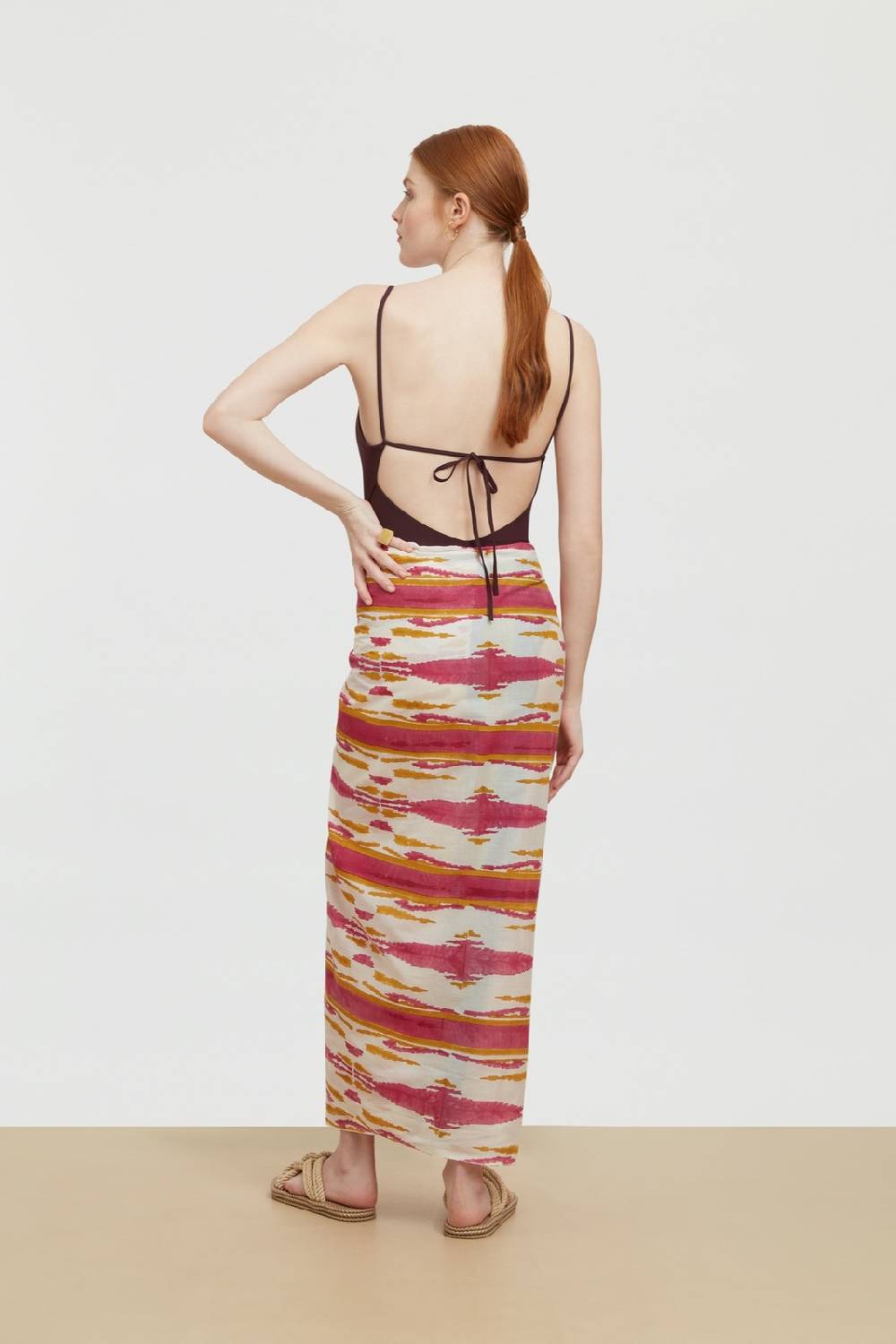 Lisa Corti Pareo Arabesque Flame Aubergine Gold