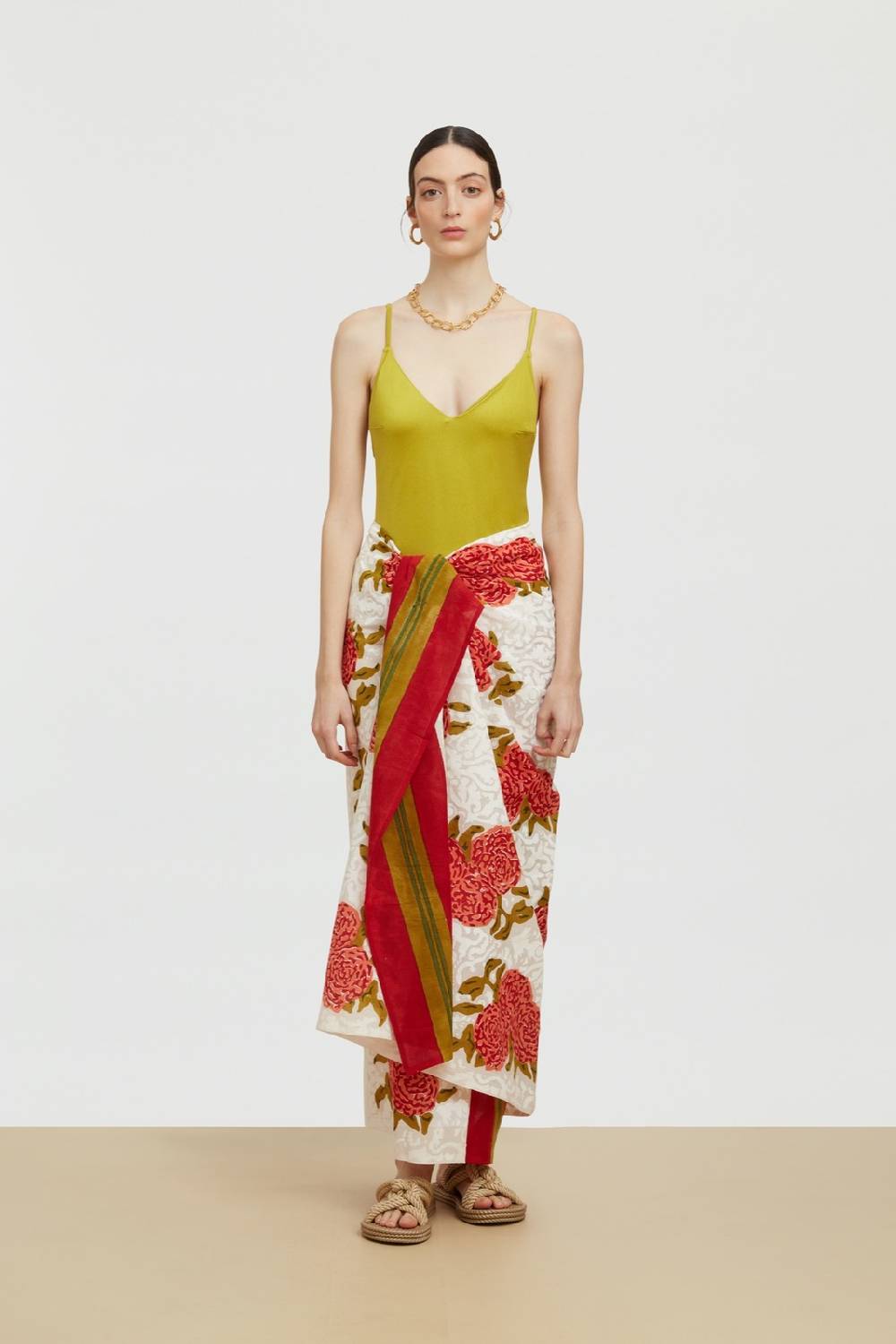 Lisa Corti pareo leopard bouquet red