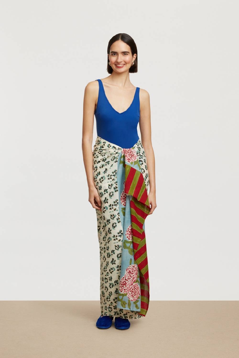 Lisa Corti pareo leopard stripes sky