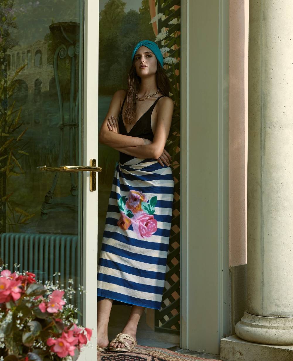 Lisa Corti Pareo Nizam Stripes Blue Natural