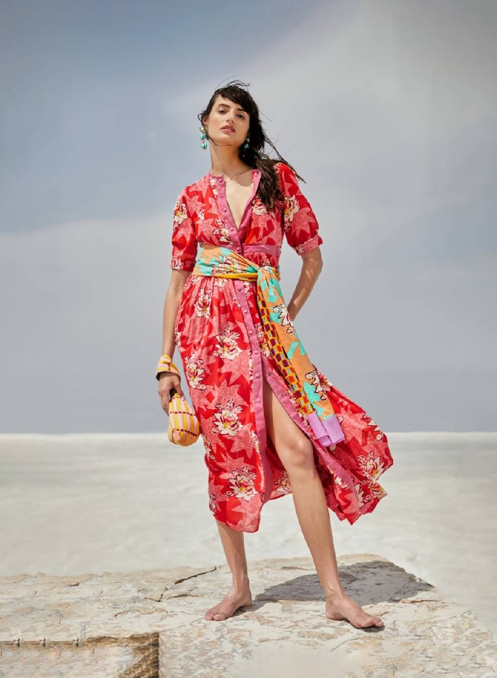 Lisa Corti Pareo Star Flower Aqua