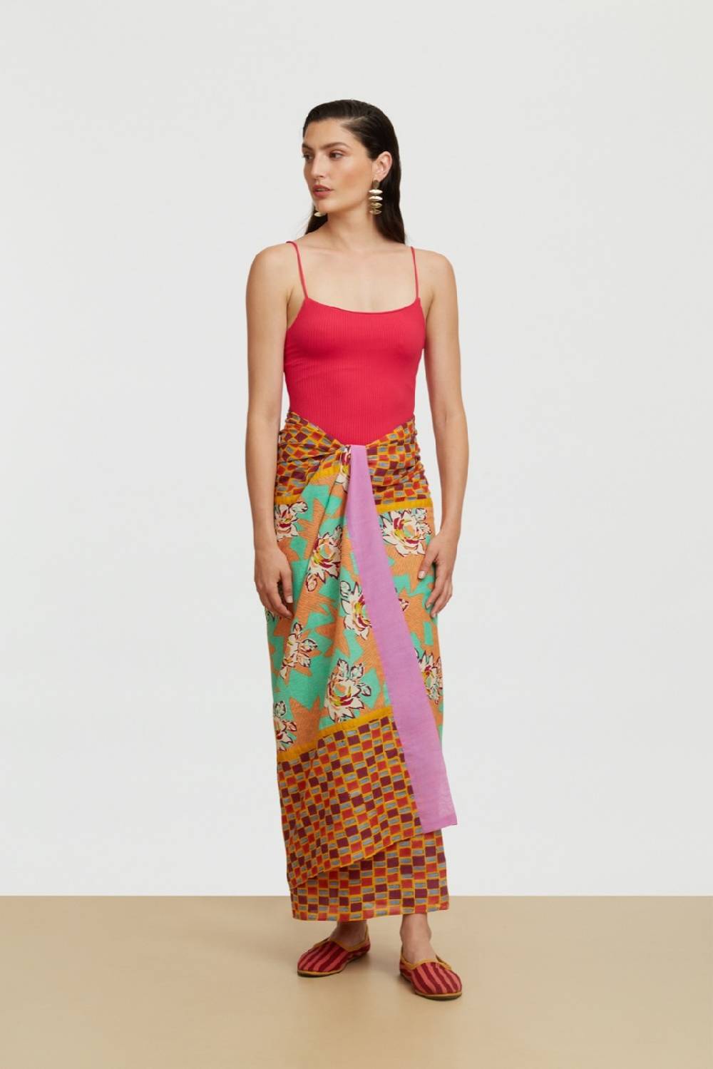 Lisa Corti Pareo Star Flower Aqua