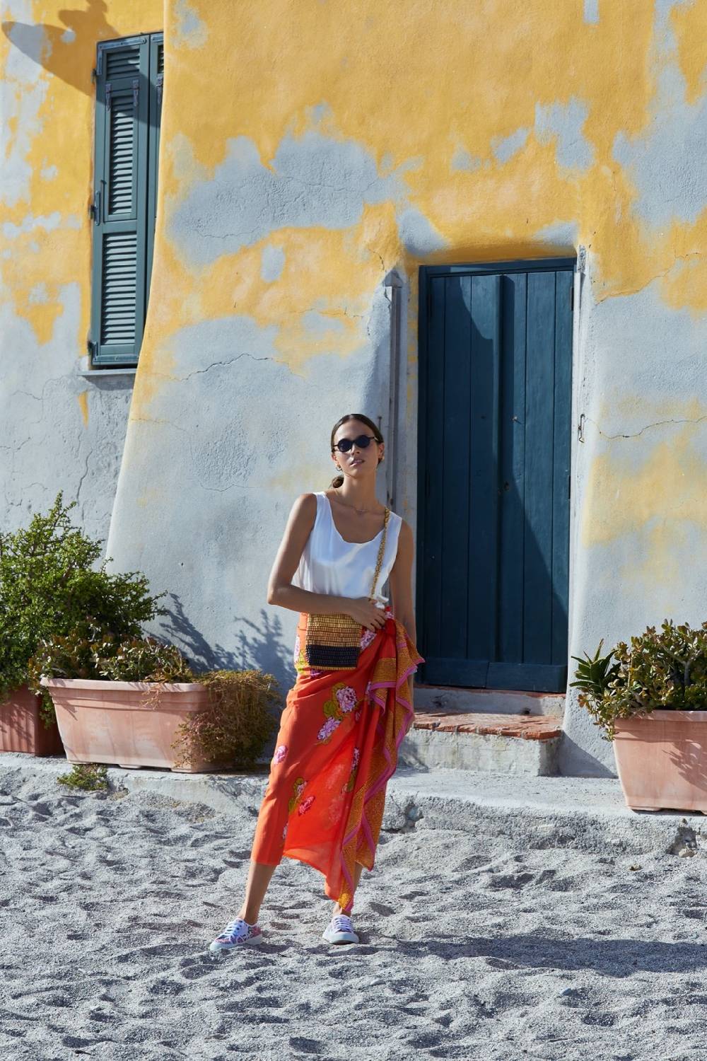 Lisa Corti Pareo Tea Flower Orange