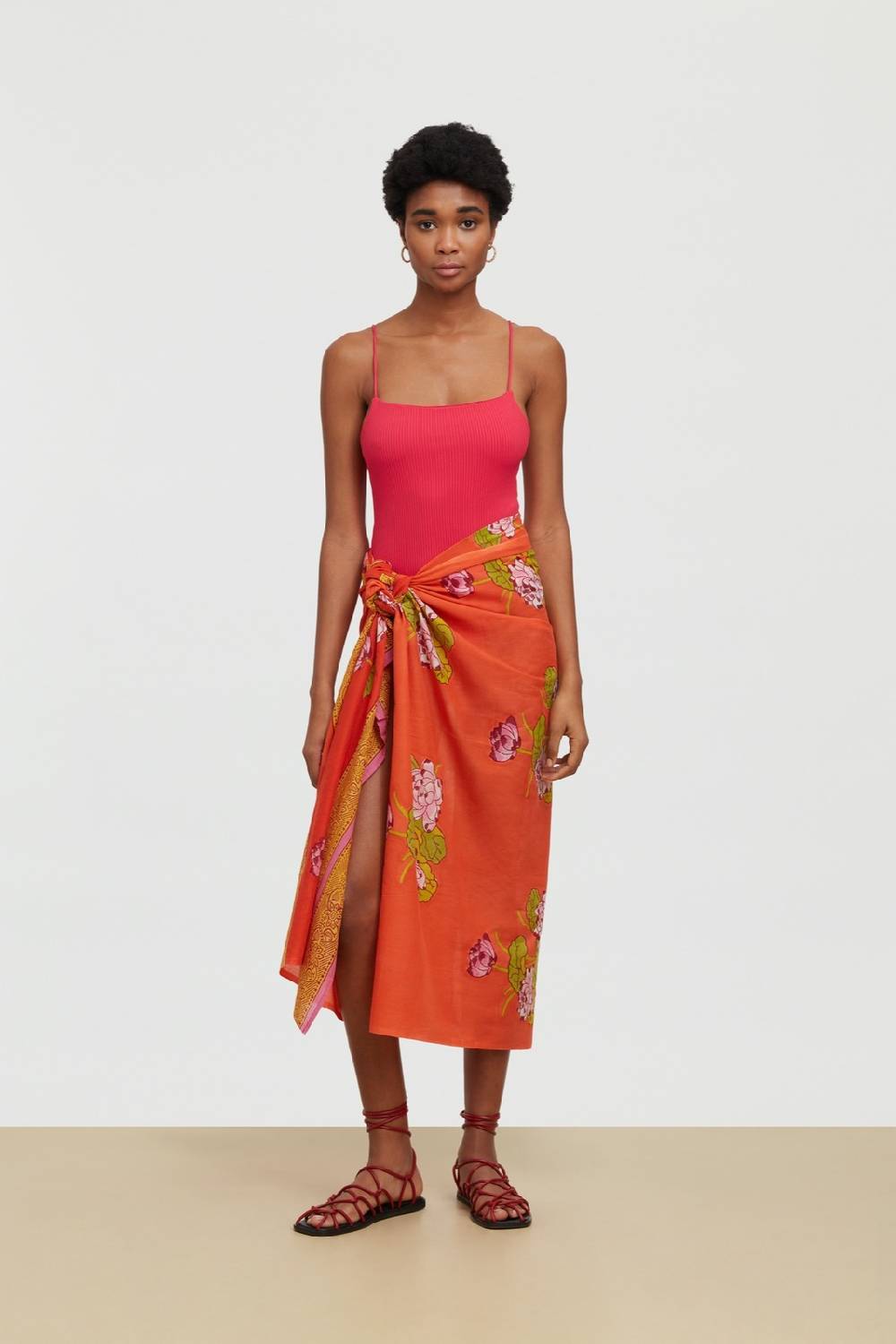 Lisa Corti pareo tea flower orange