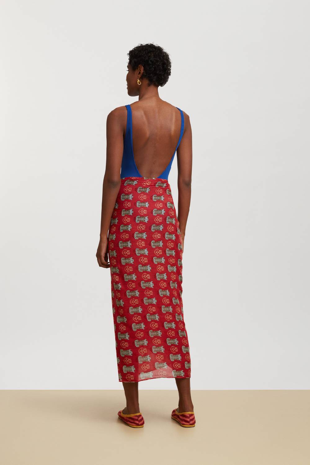 Lisa Corti Pareo Tiger Motive Red