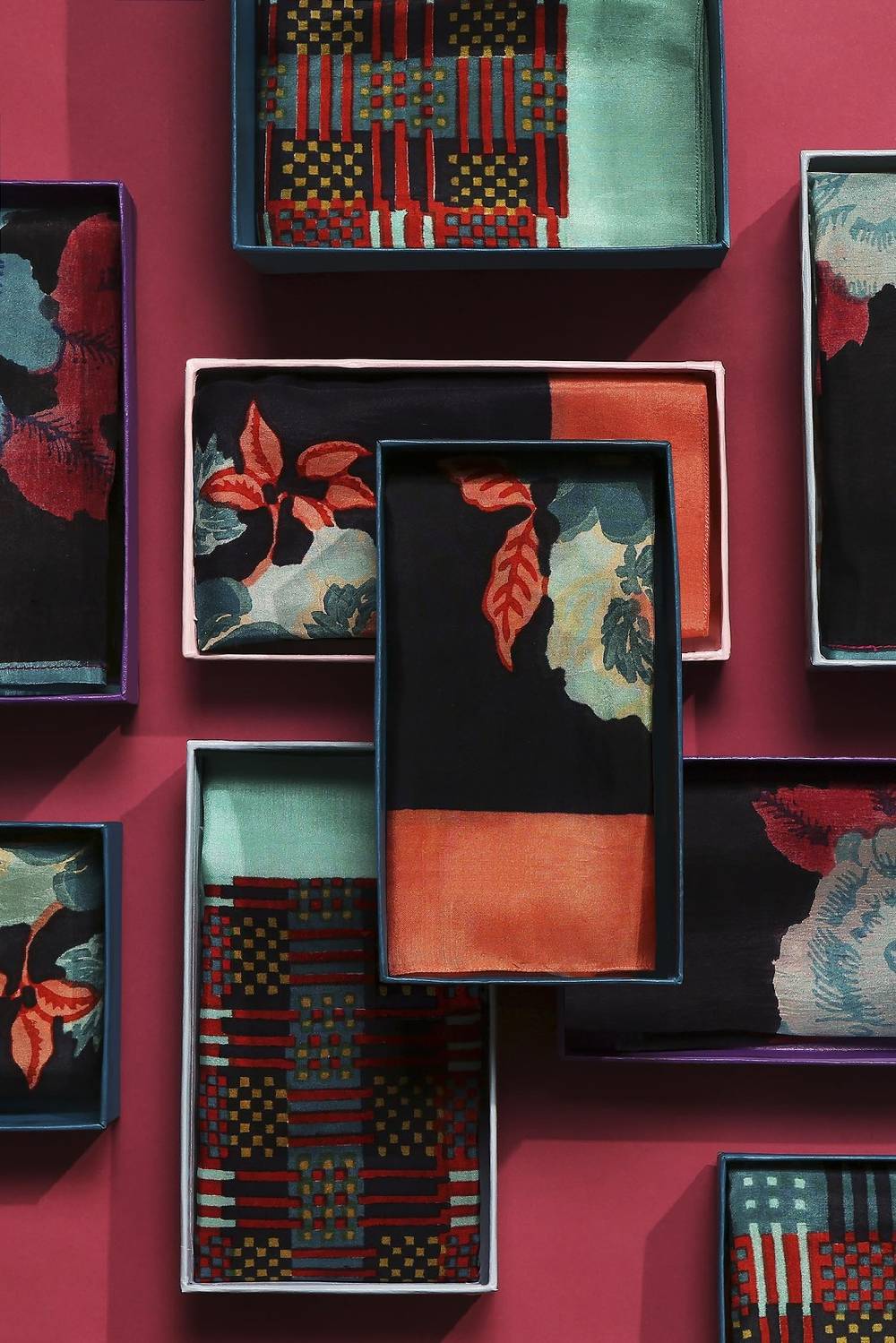 Lisa Corti Pochette Seta Begum Intrigue Grey Blue