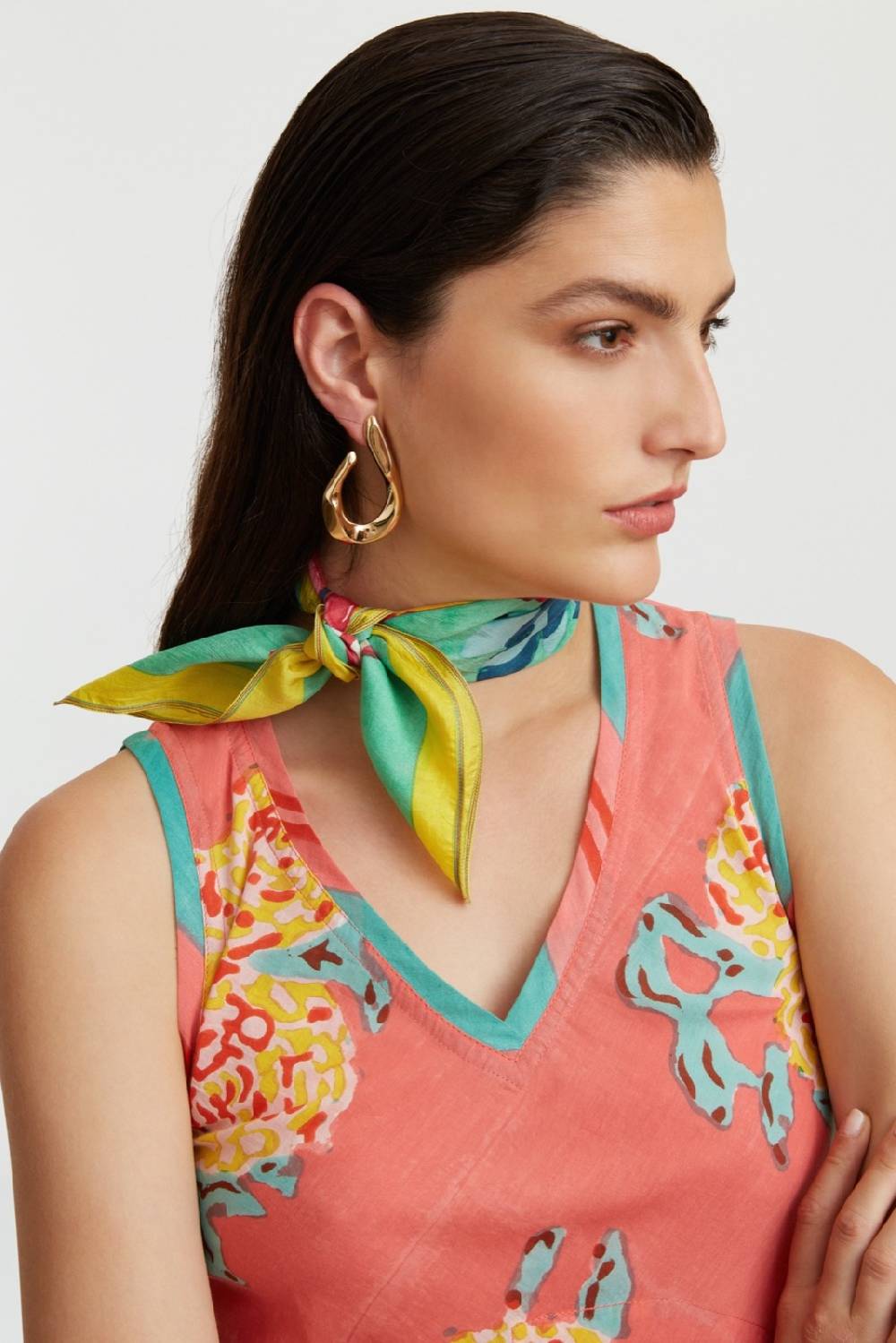 Lisa Corti Pochette Seta Ramye Aqua