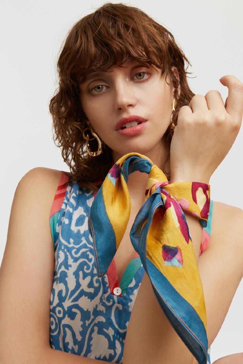 Lisa Corti pochette seta ramye gold