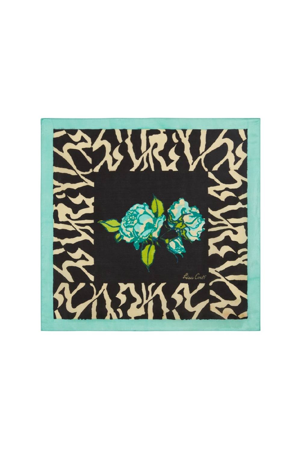 Lisa Corti Pochette Seta Rosa Spina Black