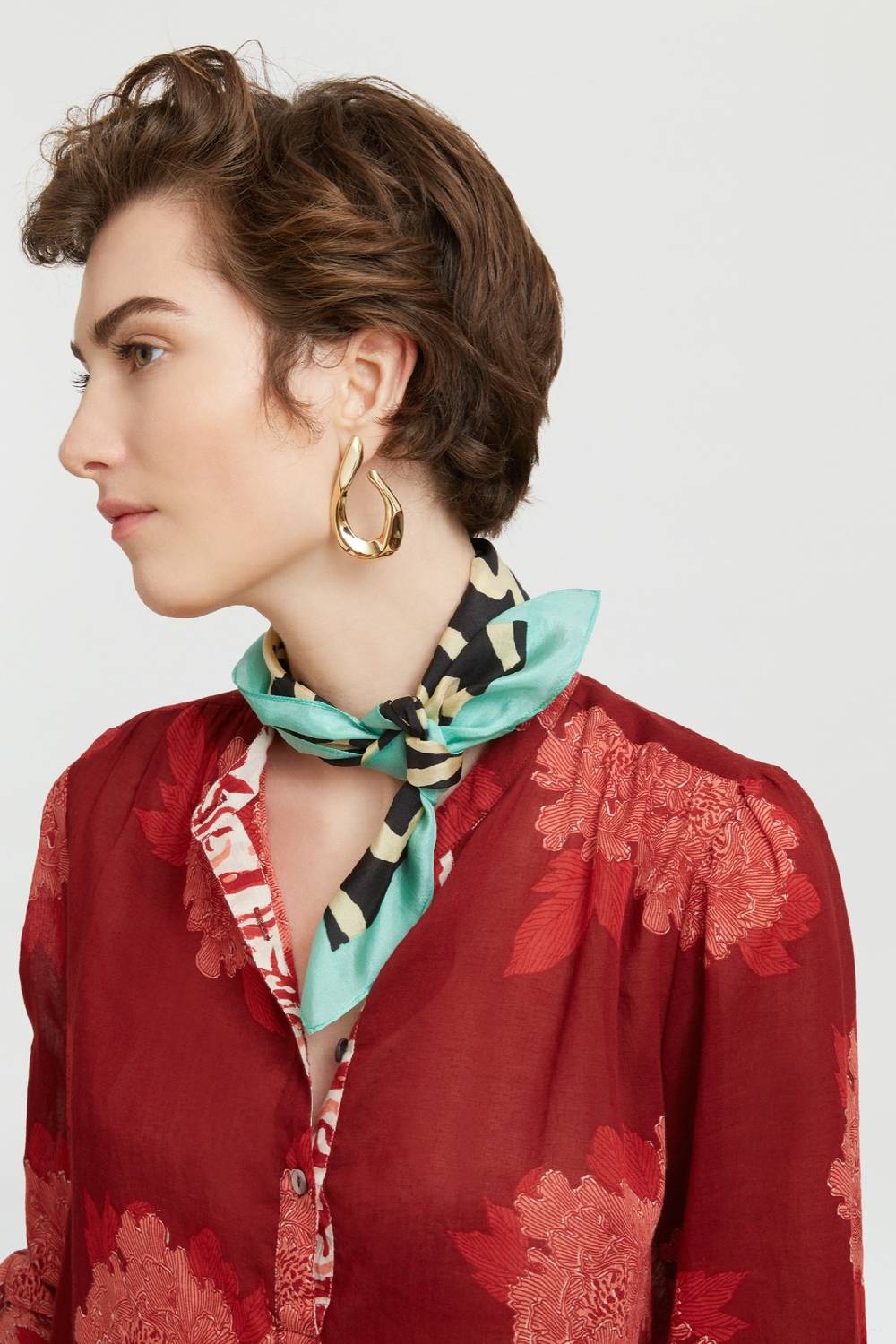 Lisa Corti pochette seta rosa spina black