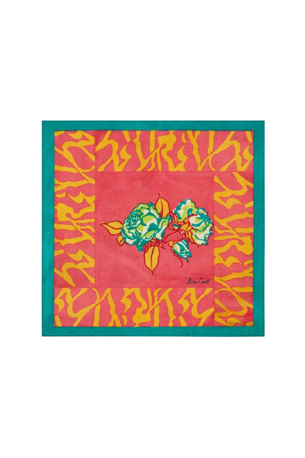 Lisa Corti Pochette Seta Rosa Spina Geranium