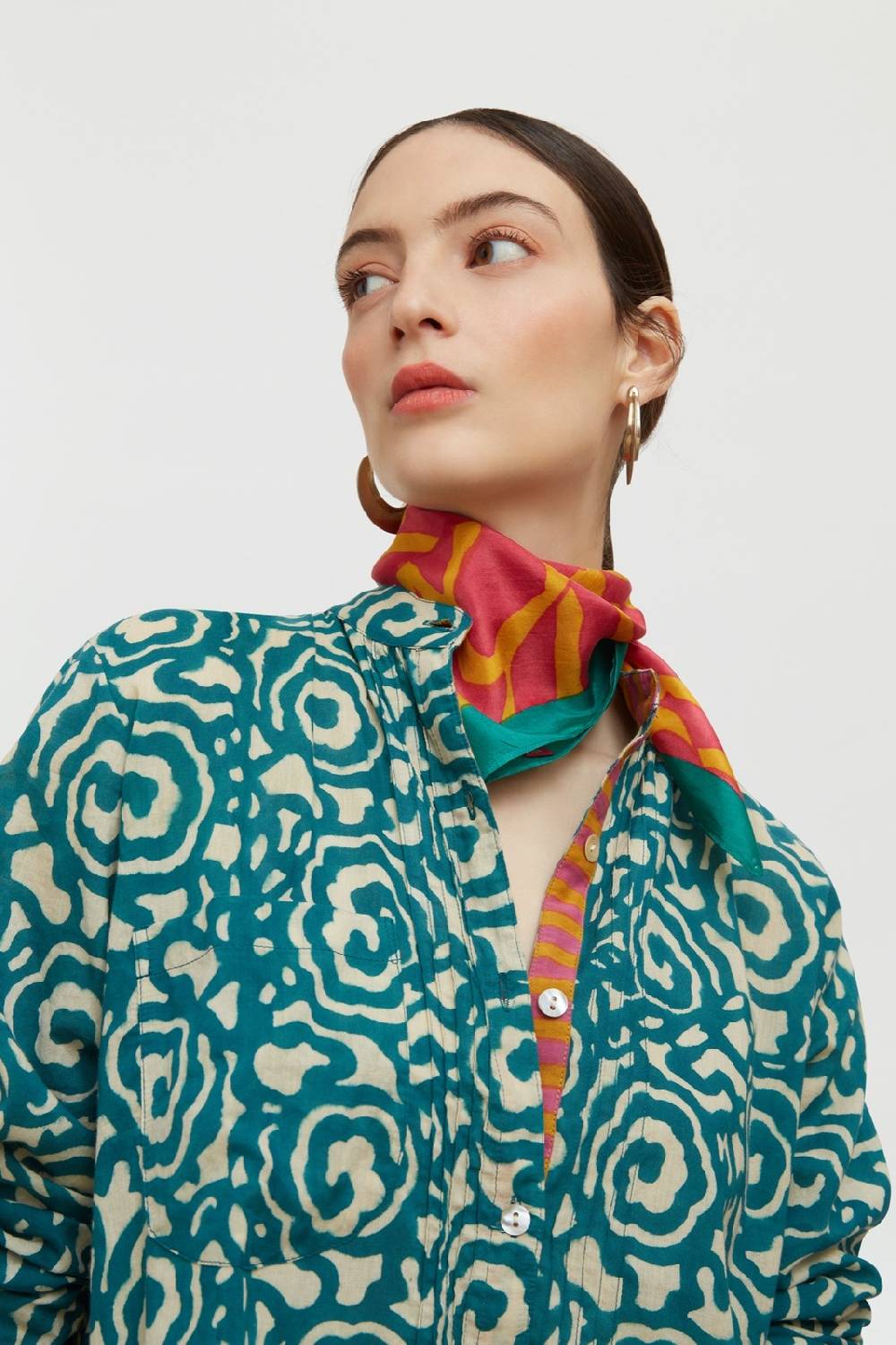 Lisa Corti Pochette Seta Rosa Spina Geranium