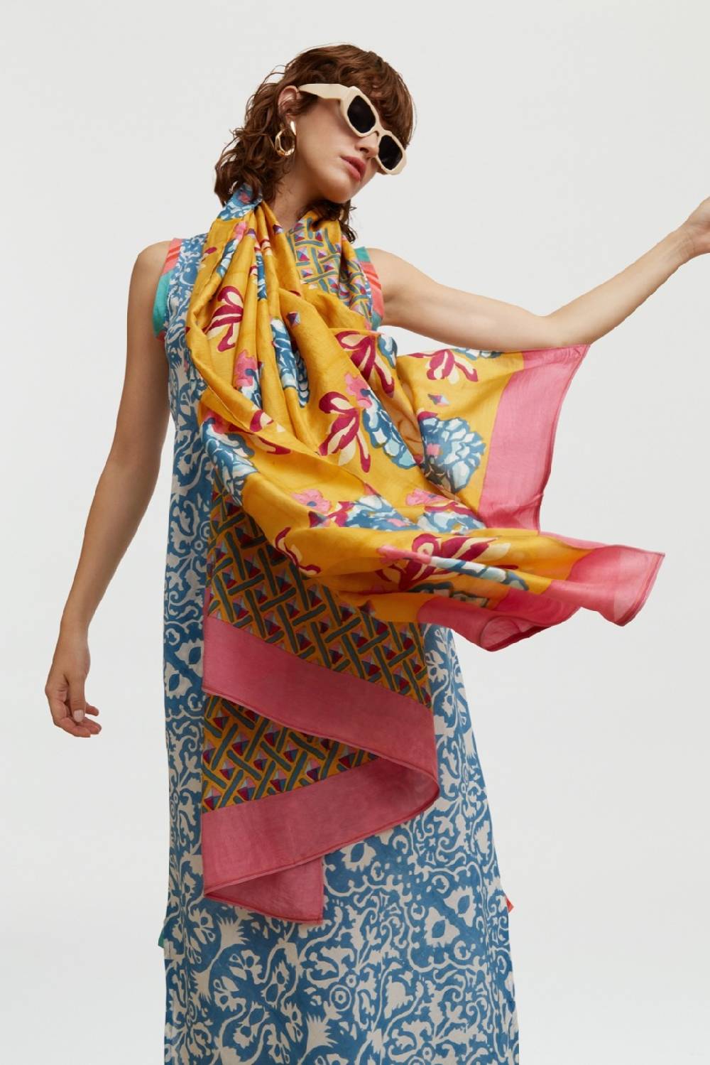 Lisa Corti Scialle Seta 100x200cm Ramye Gold