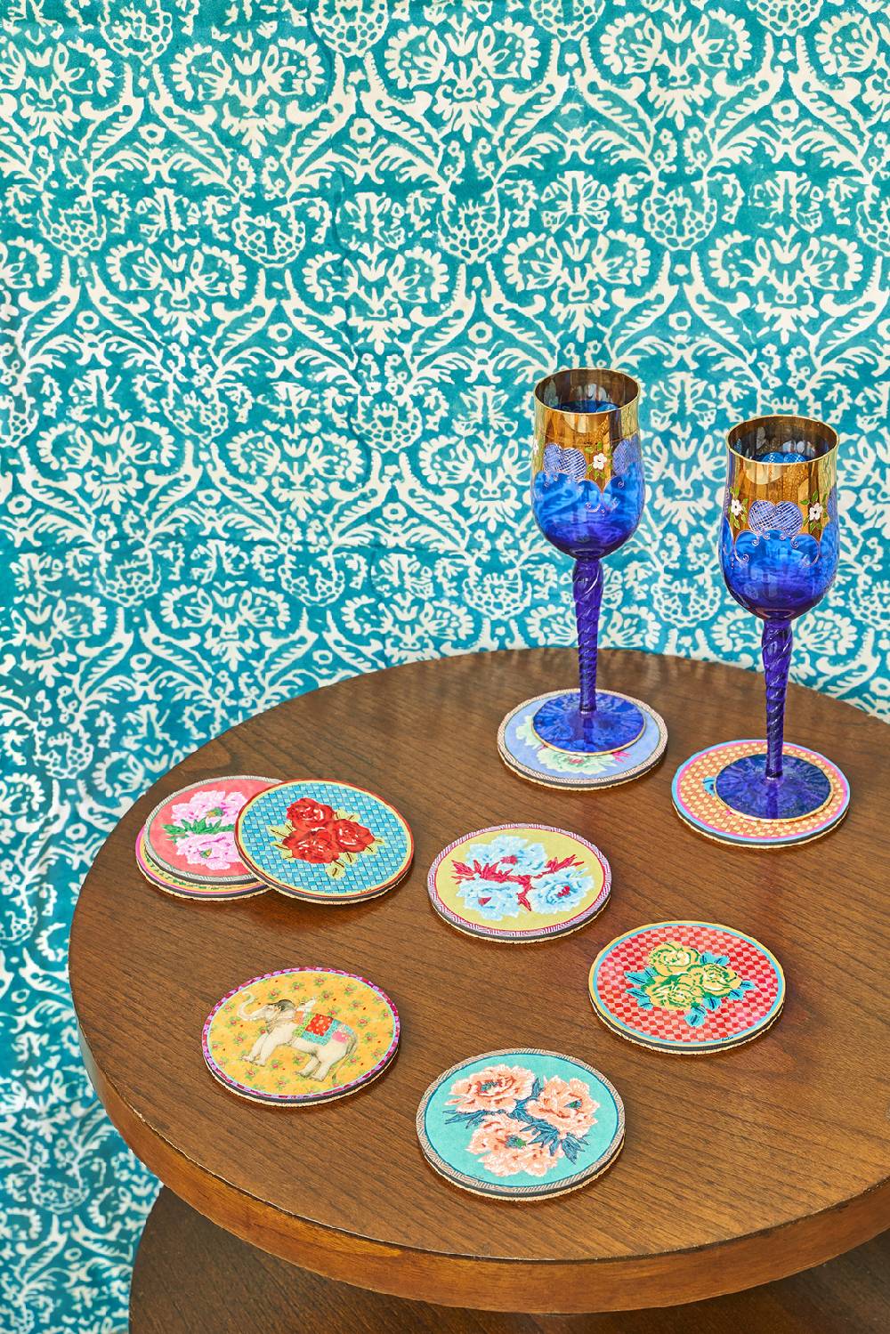 Lisa Corti Sottobicchiere Elephant Peacock