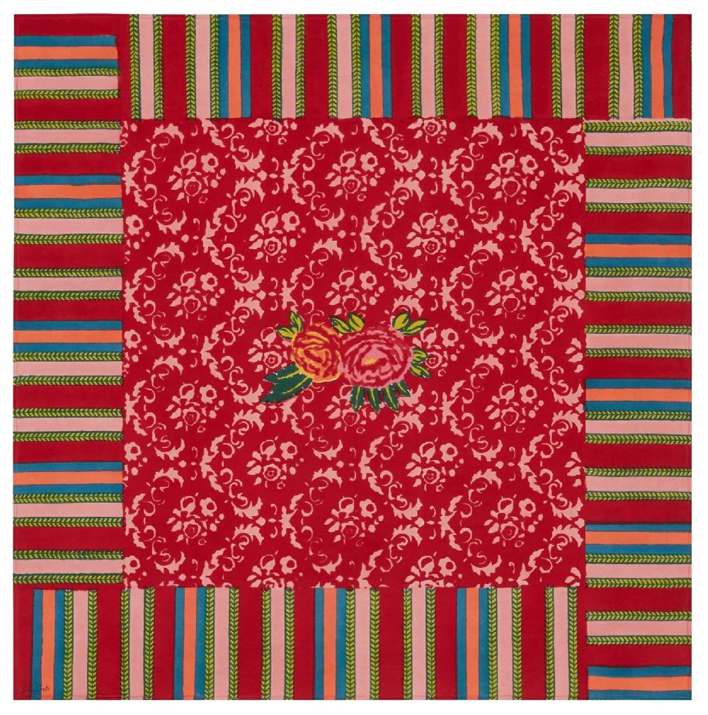 Lisa Corti Telo Cotone 110x110cm Love Red
