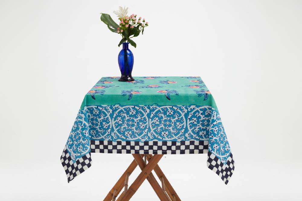 Lisa Corti Telo Cotone 110x110cm Tiles Green