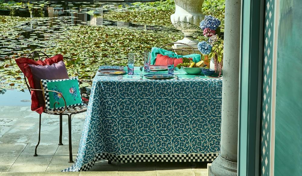 Lisa Corti Telo Cotone 110x110cm Tiles Green